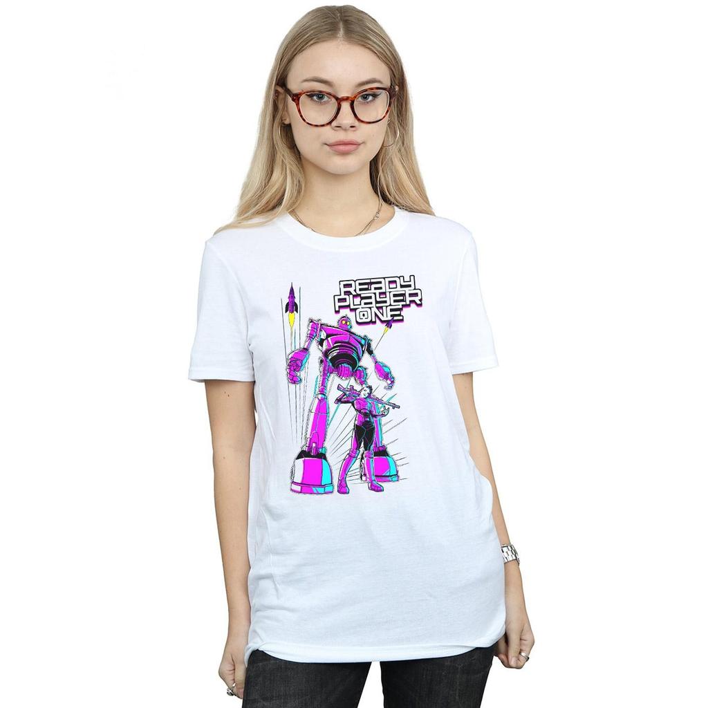 Ready Player One Womens/Ladies Iron Giant And Art3mis Cotton Boyfriend T-Shirt