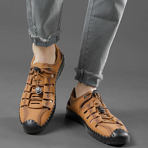 Pánské boty z hovězí kůže Prodyšné Protiskluzové Odolné proti opotřebení Řidičské boty Vysoce kvalitní Ručně šité Trendy Univerzální Sportovní boty na pedály