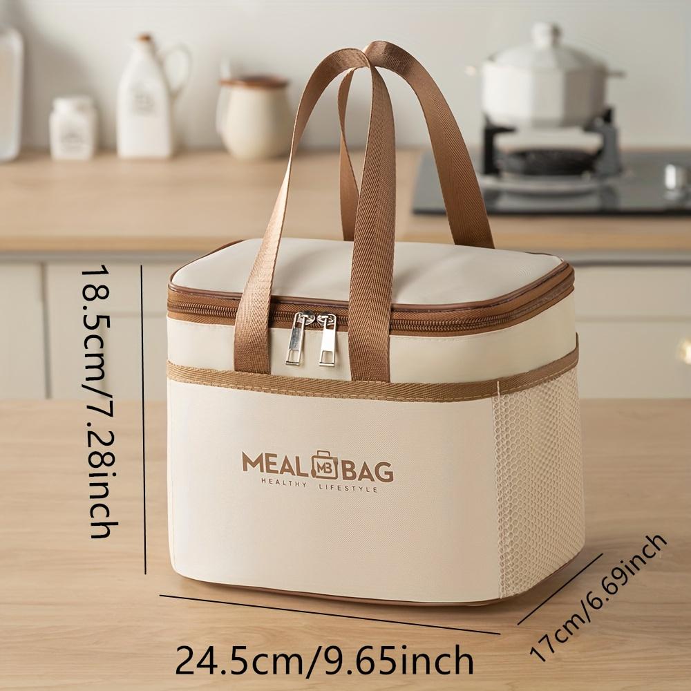 Insulated Waterproof Lunch Bag Portable Oxford Cloth Meal Tote for Work and School Modern Simple Design