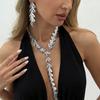Fashion Creative Metal Wheat Ears Y-Shaped Long Necklace, Design Sense Geometric Leaf Tassel Necklace Women