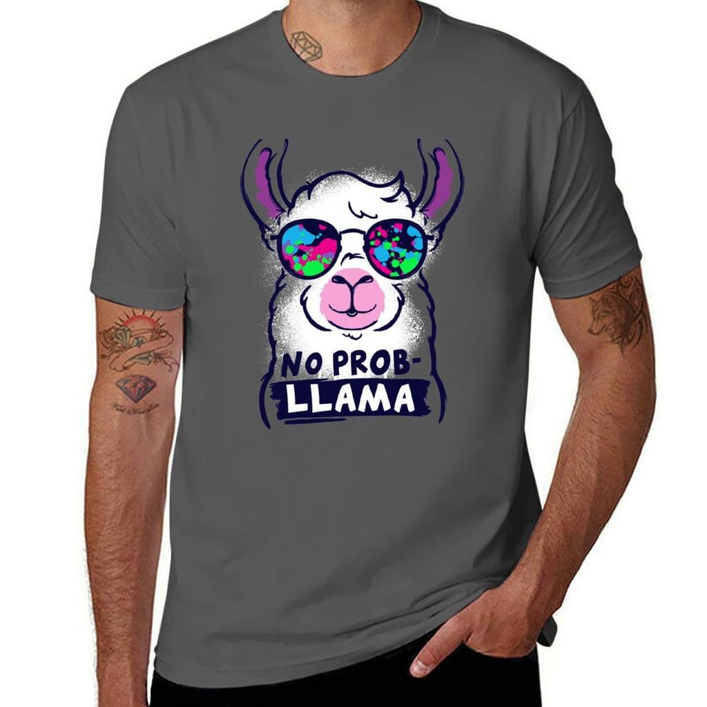 No Probllama Llama Tshirt T Shirts For Unisex Cotton Unisex T Shirt Graphic Unisex T Shirt Heavy Cotton Tshirt