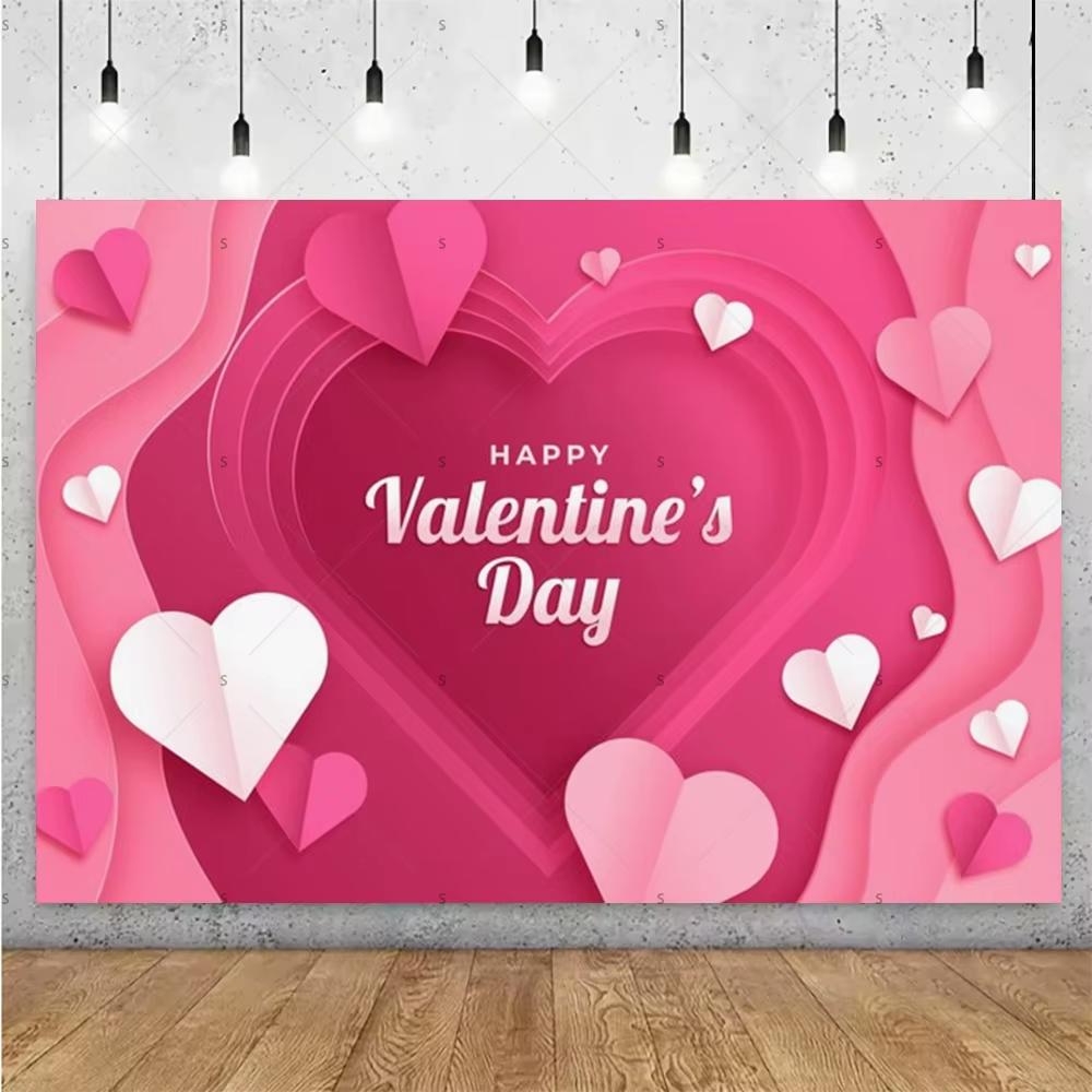 Balloon Red Love Heart Rose Background Happy Valentines Day Backdrop Supplies Valentines Day Party Decoration Photo Shoot Pro