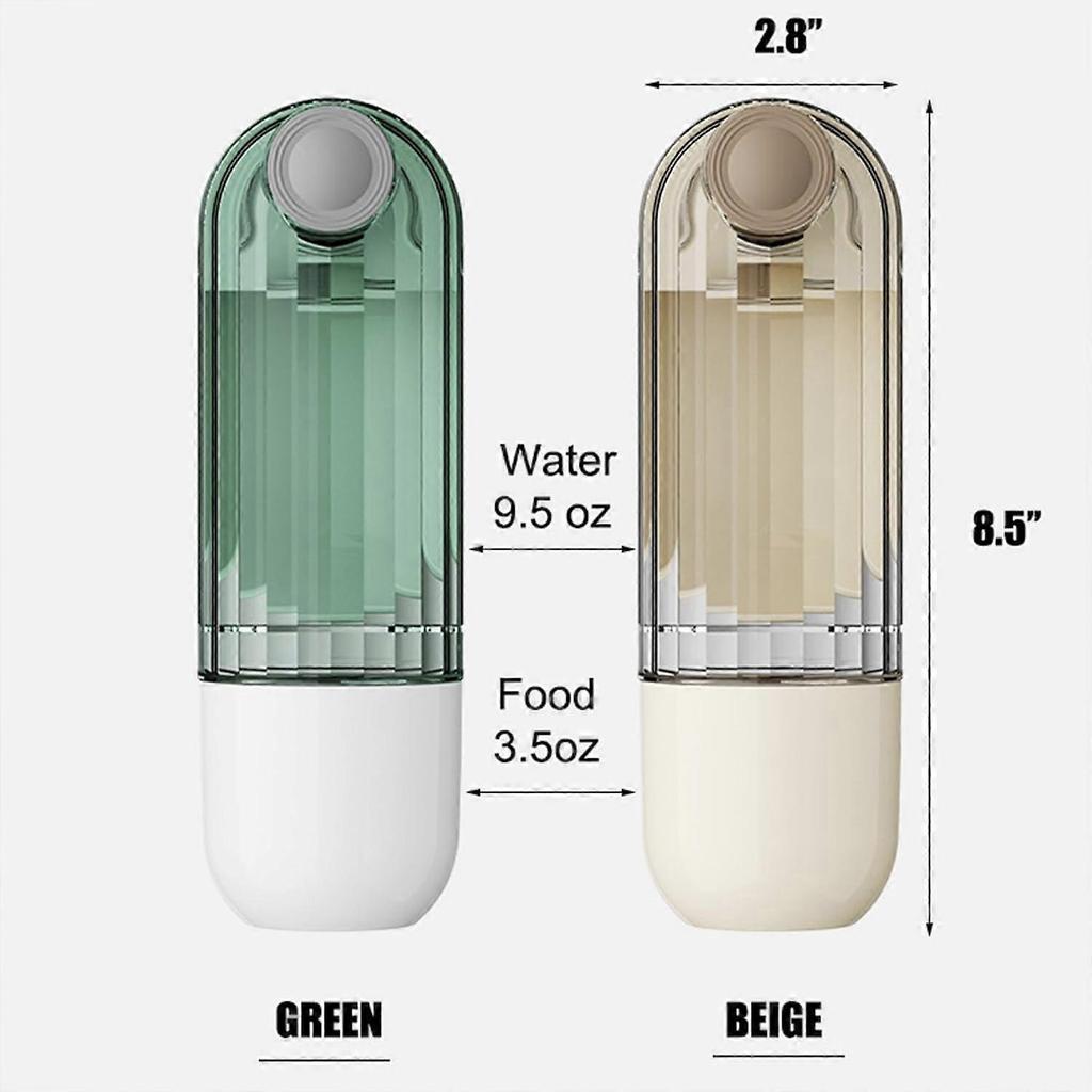 Pet Dogs Water Bottle,Foldable 2 in 1 Portable Pet Puppy Travel Leak Proof Drinking Dispenser Feeder bowl Water with Food Container