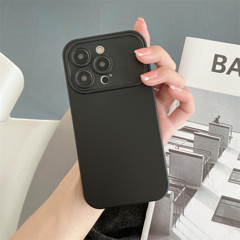 Luxury Fashion Large Window Skin Feeling Silicone 2-in-1 Phone Case For iPhone 14 13 12 11 Pro Max X XS XR XS Max Shockproof Cover