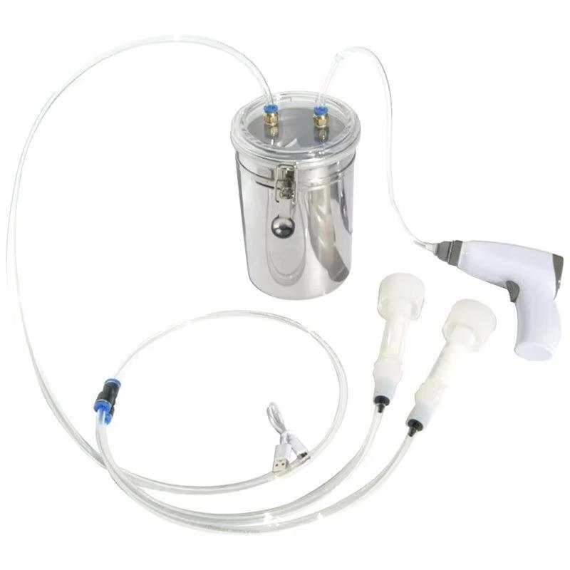 2L N85R-Effort-Saving Electric Sheep Milking Machine Kit Portable Milker With Double Head Transparent Lid For Farm Use