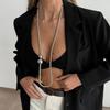 Retro Beaded Long Fringe Necklace Imitation Pearl Sweater Chain Stylish Elegant Women'S Jewelry Unisex Accessories Gift
