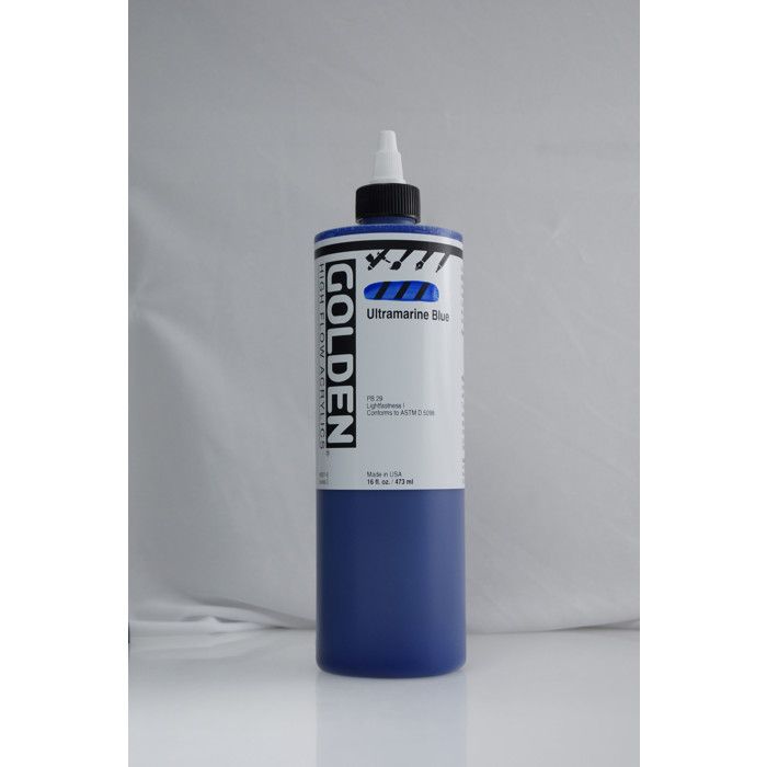 Encre Acrylique - GOLDEN - High Flow - 473ml - Bleu Outremer - Mixte