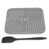 Pet Licking Mat Prevent Choking Silicone Dog Slow Feeder Pad with Suction Cups for Puppy Cats Gray