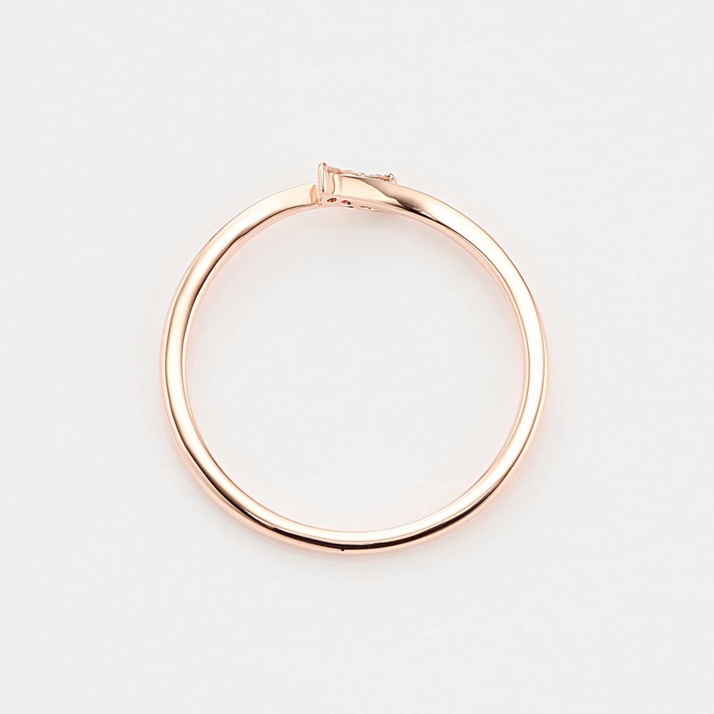 ESTELLE Official 10K Pink Gold with Size Women's Ring, Diamonds, 9, 0130-2961-0029-0009