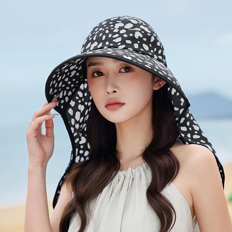Masque facial protection solaire et UV, grands bords, châle ouvert sur le dessus, chapeau de soleil intégré pour femmes