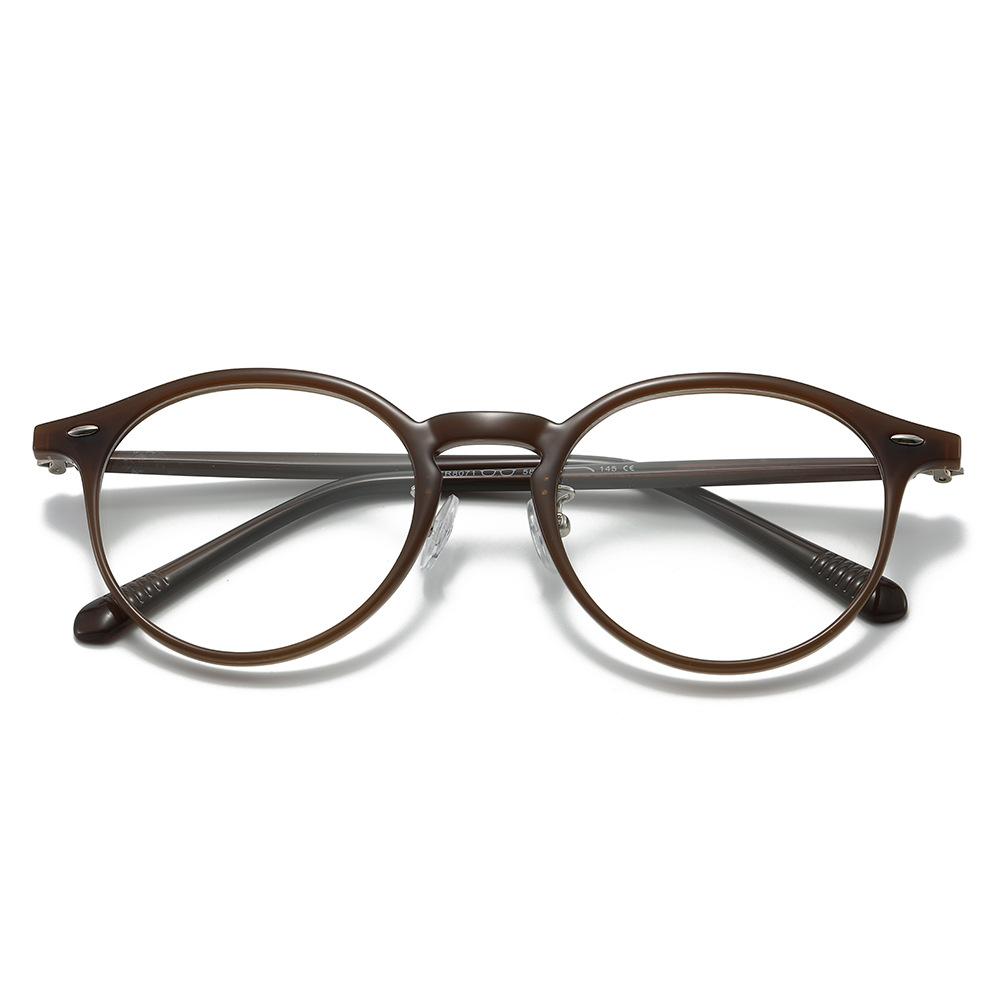 New Inset Core Retro Oval Frame Glasses, Korean Style Unisex, Versatile Fashion Casual Computer Blue Light Blocking Eyeglasses