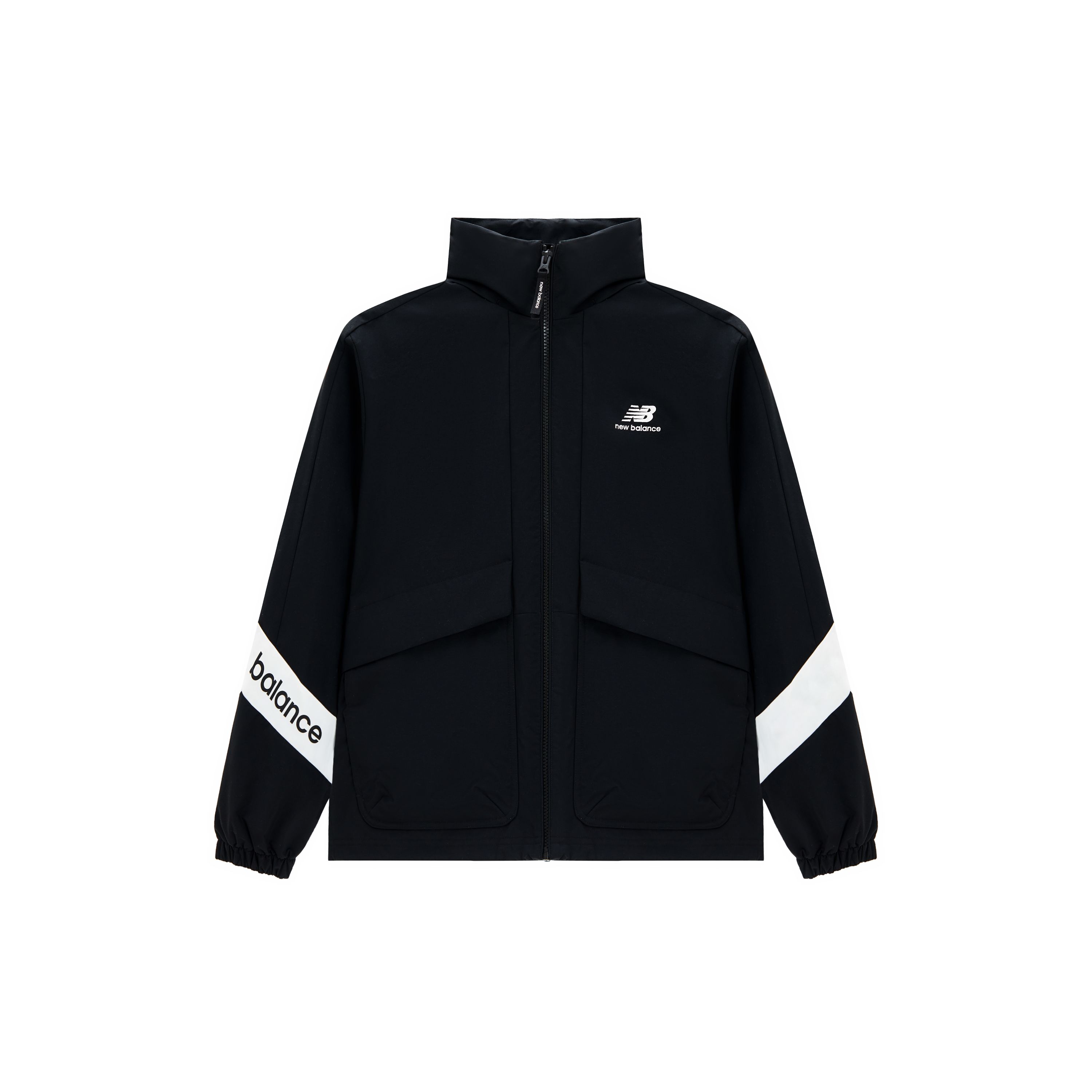 

Куртка унисекс с тканым воротником New Balance Color-Block, черная 5AD12103-BK