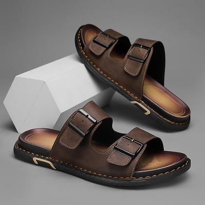 Fashion CYYTL Summer Mens Slippers Casual Shoes Beach Sandals Outdoor Slides Walking Comfort Leather Luxury Designer Lightweight Fashion