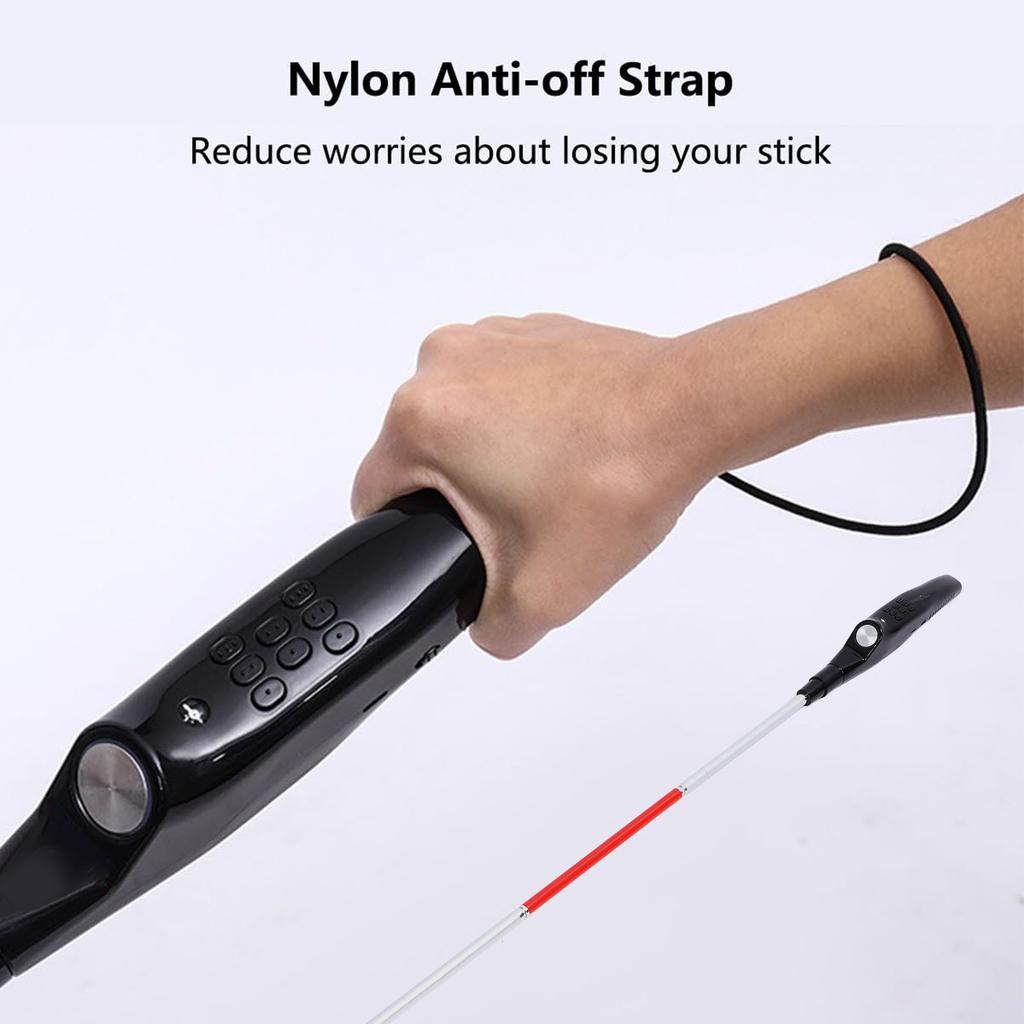 Walking Blind Stick Foldable Secure and Non Slip Convertible Tip Electronic Blind Cane 2m Voice Broadcast for Outdoor Use