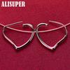 925 Sterling Silver Heart 29x37mm Hoop Earrings Jewelry