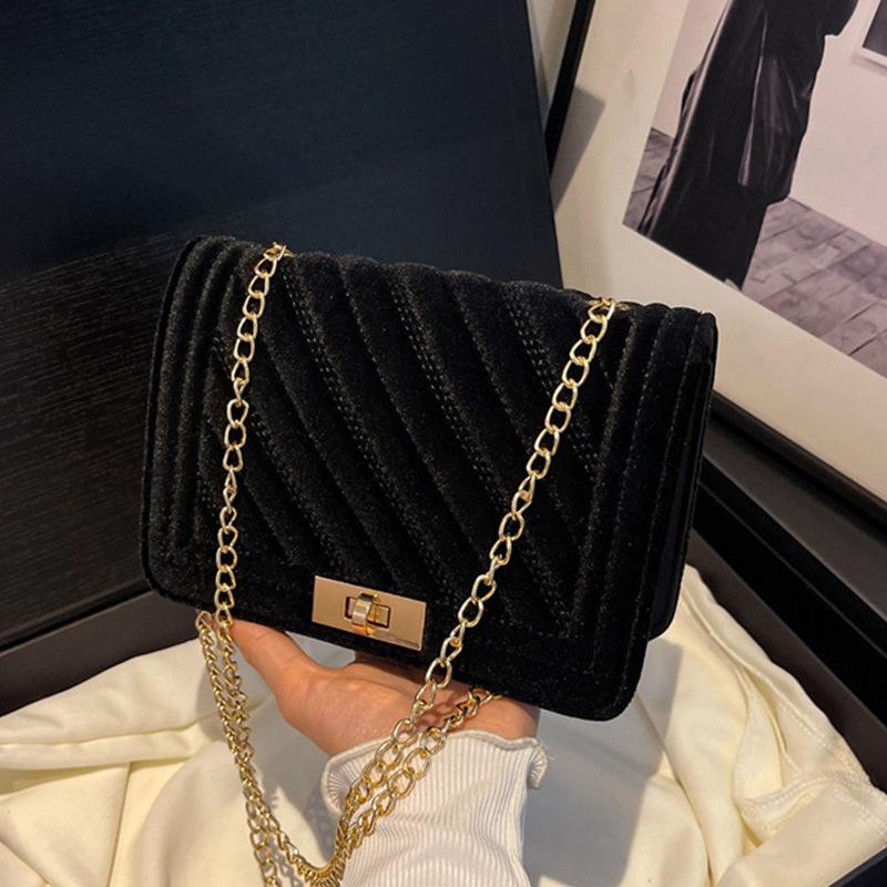 

Сумка Женская 2025 Новая Мода Рабочая Универсальная Изысканная Маленькая Сумка Текстурированная Текстура Цепочка Кроссбоди Маленькая Квадратная Сумка чёрный