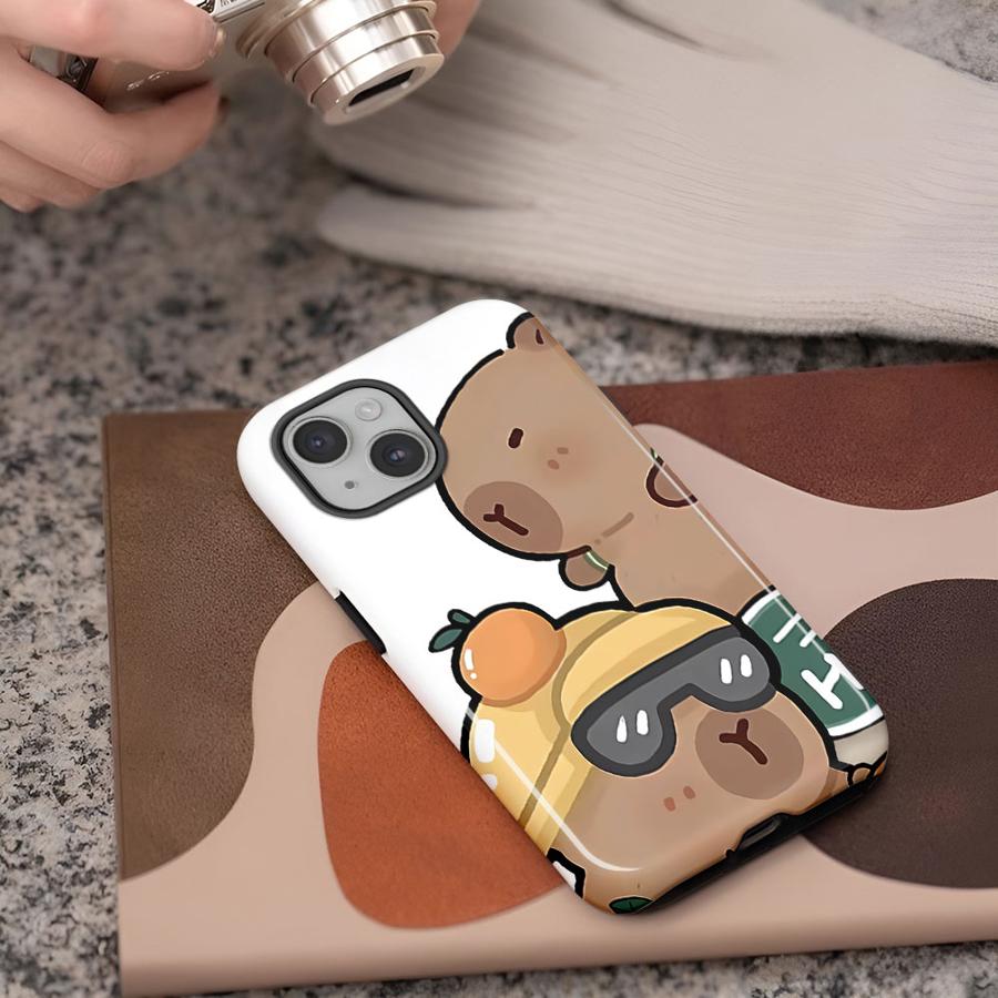 

Soft Cover Capa Phone Case for Apple iPhone 17 Air 11 14 XS XR 13 16e 12 15 Plus 16 Pro Max Capybara Cute iPhone 11 Pro