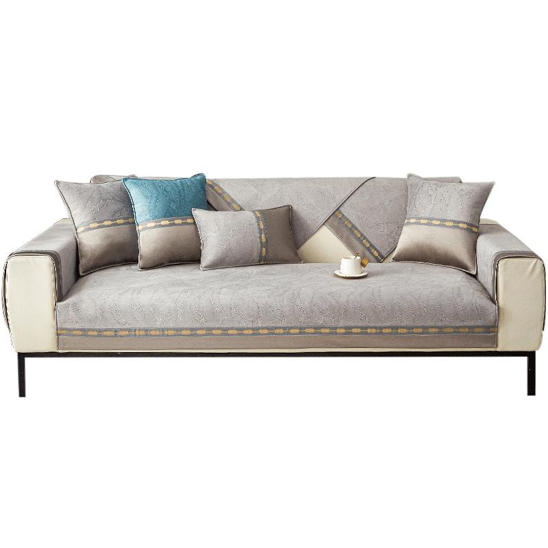 Chinese Anti-Slip Sofa Cushion Four Seasons Universal Contrast Color Affordable Luxury Style High-End Seat Cover Cover Cover Cloth