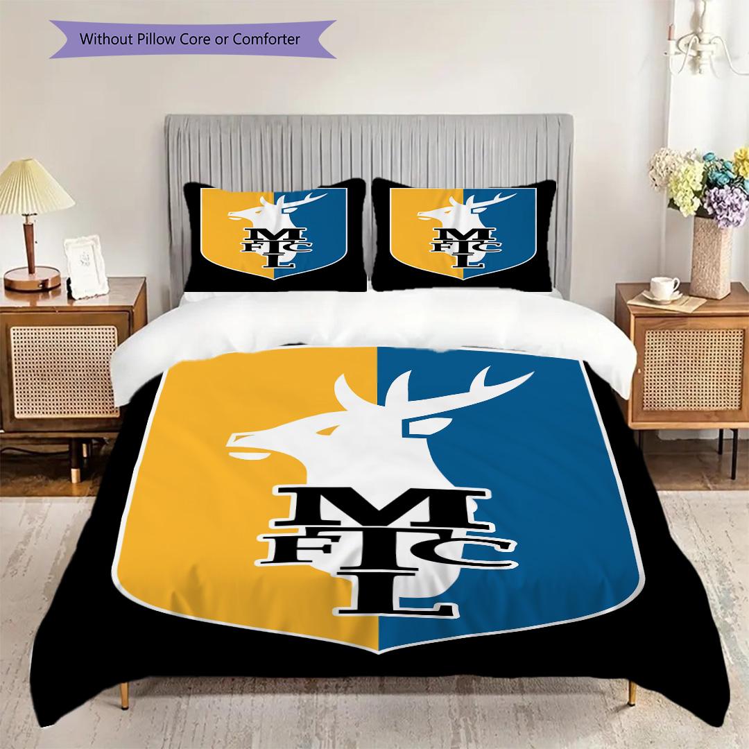 

Mansfield Town Pattern Bedding Quilt Set Quilt Cover Pillowcase Home Decoration Birthday Gift (1 * duvet cover + 2 * pillowcase, without core) 135x200cm