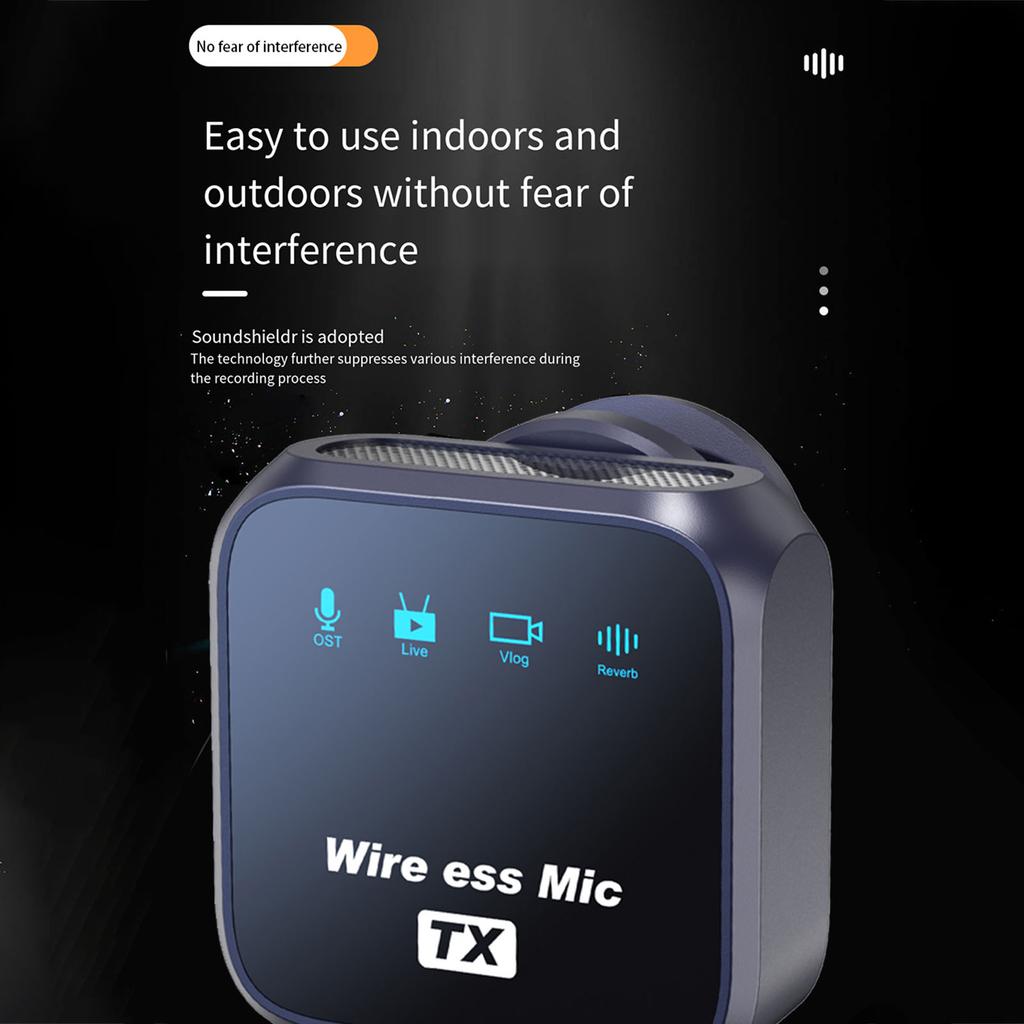 One Trigger Two 2.4G Wireless Microphone Magnetic Clip On Mic for Camera 50M Transmission Range Noise Cancelling Built