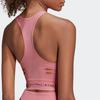 Adidas X Stella McCartney Collaboration Solid Color Ripped Stretch Crop Sports Tank Top Women Tops Pink HD9071
