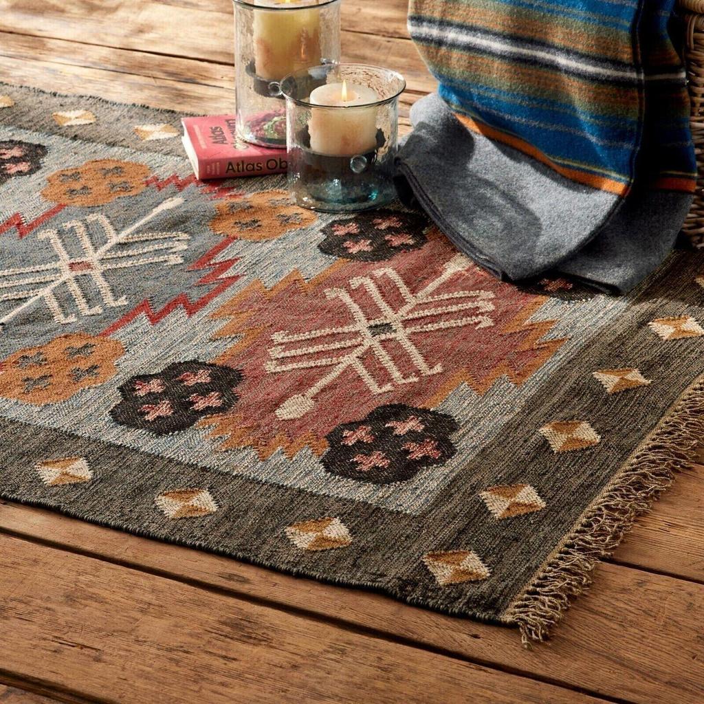 Kilim Rug Handmade Rug Antique Wool Jute Living Room Runner Rectangle Rug Carpet For Home Decor