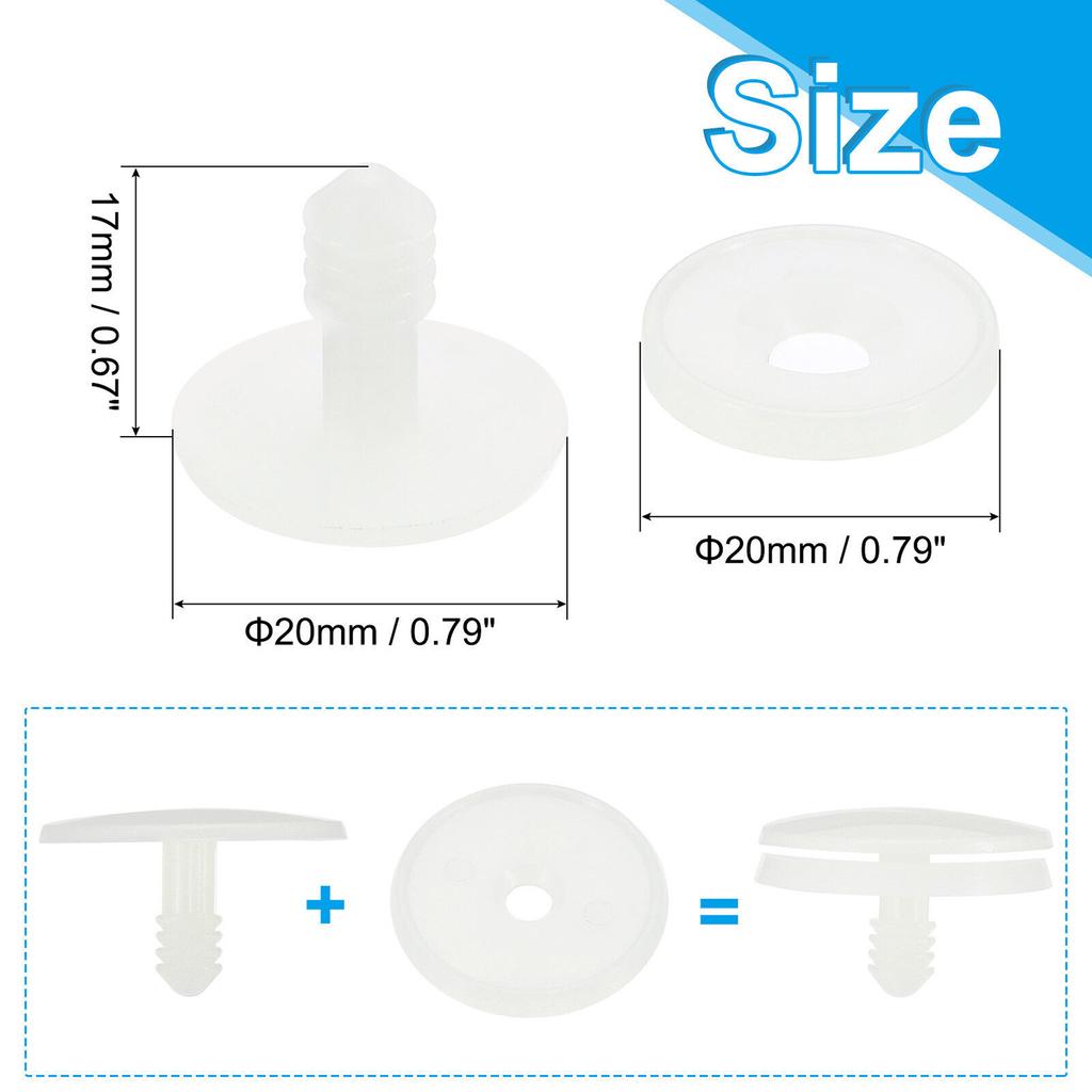 10–50 Sets 20 mm DIY-Puppengelenke, Puppenskelettgelenke, Sicherheitsgelenke aus Kunststoff, Puppenkörpergelenke für die Herstellung von Häkel- und Stofftierpuppen