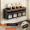 Abdo Walnut Style Kitchen Wall Storage Rack