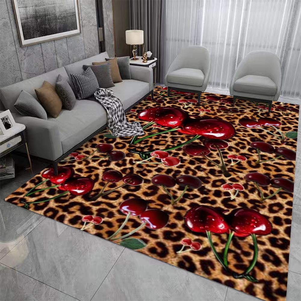 

Ковер Вишня Ковер Шкура леопарда Ковер Вишня Искусство Декоративный Эстетичный Минималистичный Ковер Дом Абстрактная Комнатадом Ретро Декорация Ковры 50X80CM