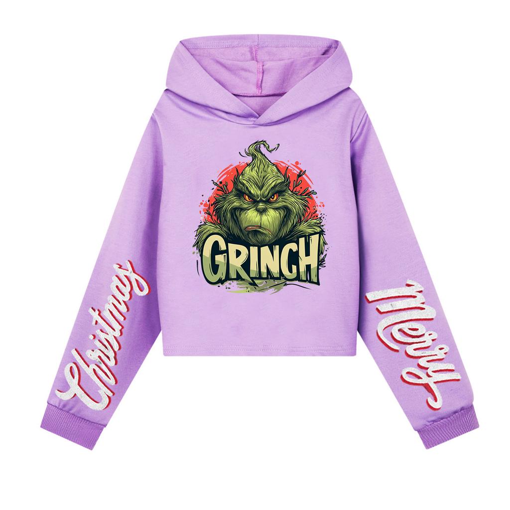 Kids' Casual Fashion Christmas Printed Long Sleeve Hooded Sweatshirt (No Drawstring)