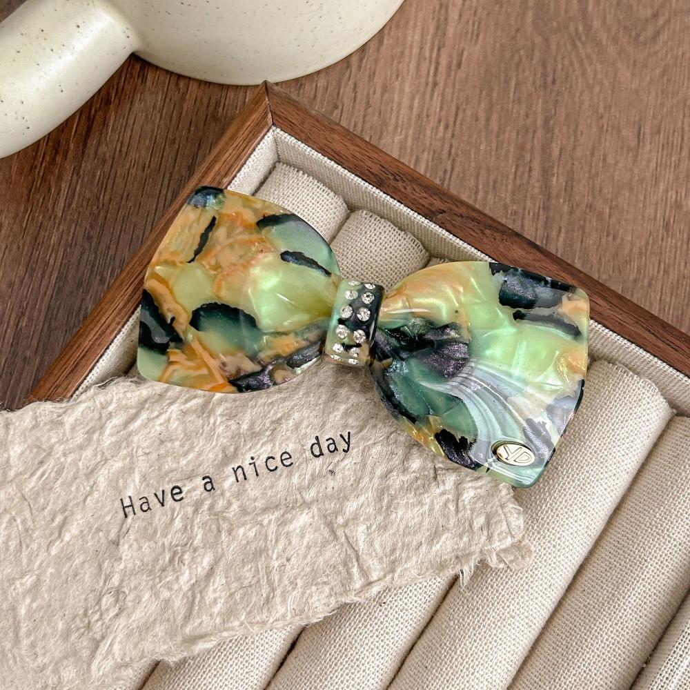 Candy Color Rhinestone Hair Clip Bowknot Bow Hairpin Personalized Acetate Hair Clip Daily