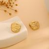 High-End Metal Heart Butterfly Flower Earrings with Exaggerated Pleated Texture