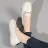 Autumn New Arrival Top Layer Cow Leather Flat Shoes Women's Comfortable Soft Bottom Vintage Lazy Shoes Mommy Shoes Genuine Leath