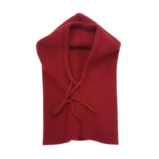 Écharpe Bonnet Couleur Unie Sangles Réglables Laine Chaud Cache-Cou Intégré Blocage de Température Hiver Extérieur Cyclisme Ski Coiffure