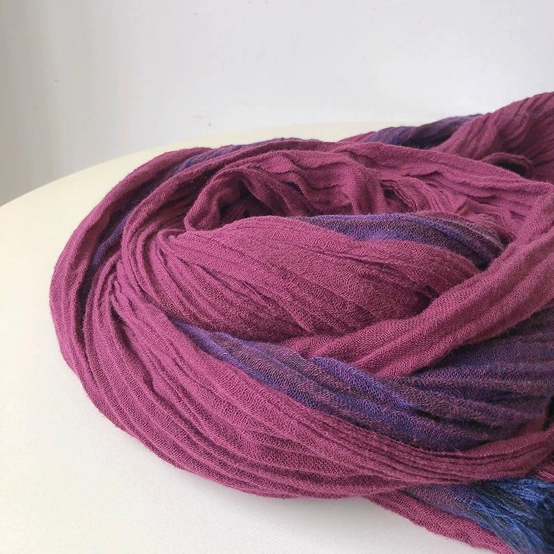 Korean Design Retro Fuchsia Cotton Scarf Neck Protection Large Size Women Scarf 80X180Cm