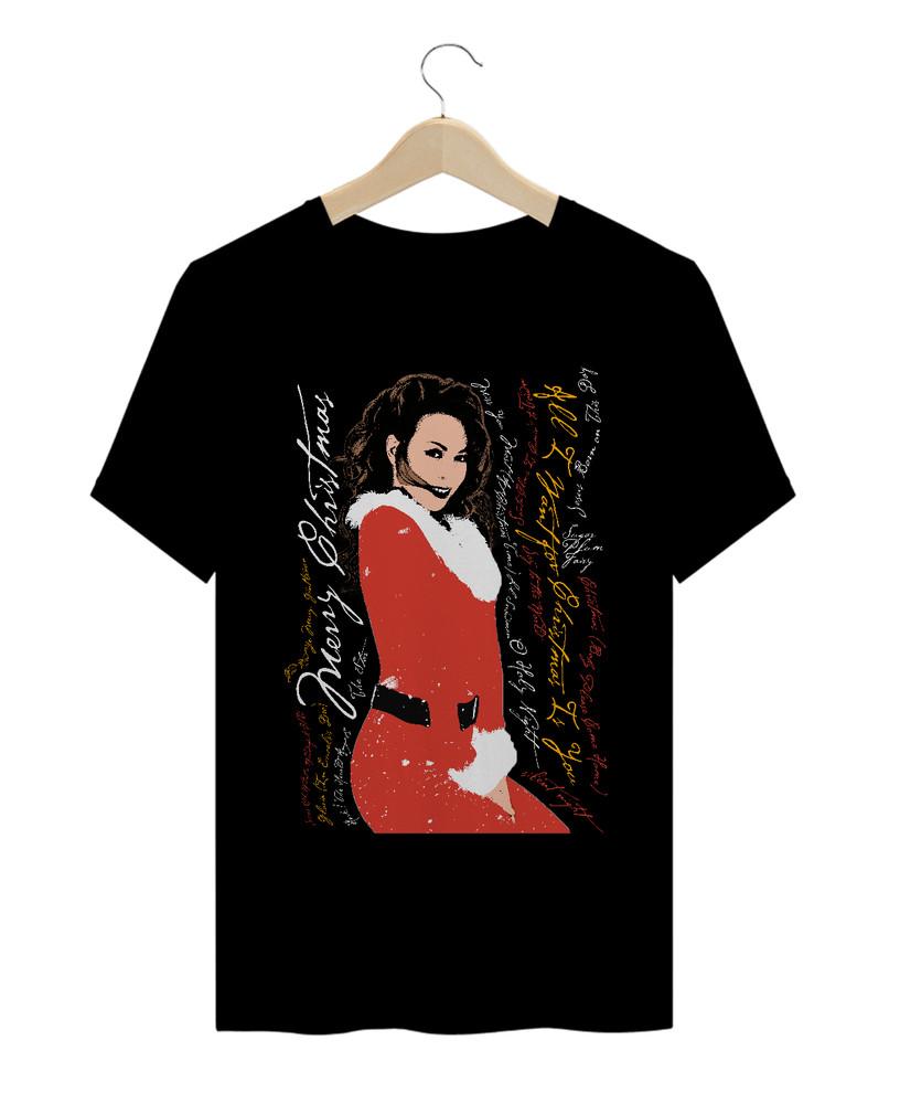 Merry Christmas Mariah Carey Heavy Cotton Black All Size Unisex Shirt Unisex T-Shirt S