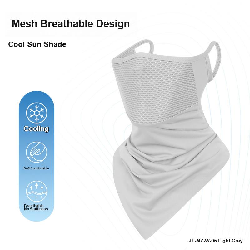 Cycling Sun Protection Face Mask Unisex Ice Silk Windproof Neck Face Cover Triangular Scarf for Outdoor Sports Motorcycle Riding