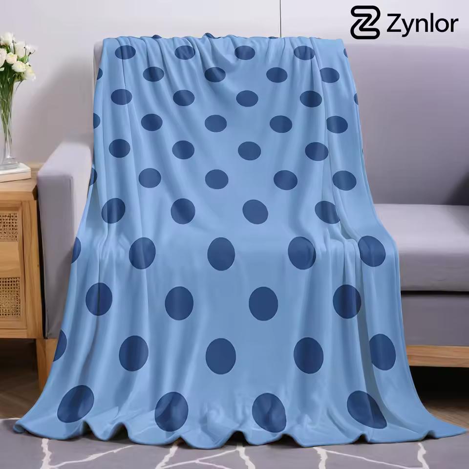 Polka Dot Lightweight Microfiber Soft Christmas Fleece Blanket Warm Cozy Throw for Bed Sofa Office Travel All Season