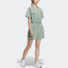 adidas Pure Color Sport Casual Short-Sleeve Jumpsuit Women Jumpsuit Silver-Grey Green HY2843
