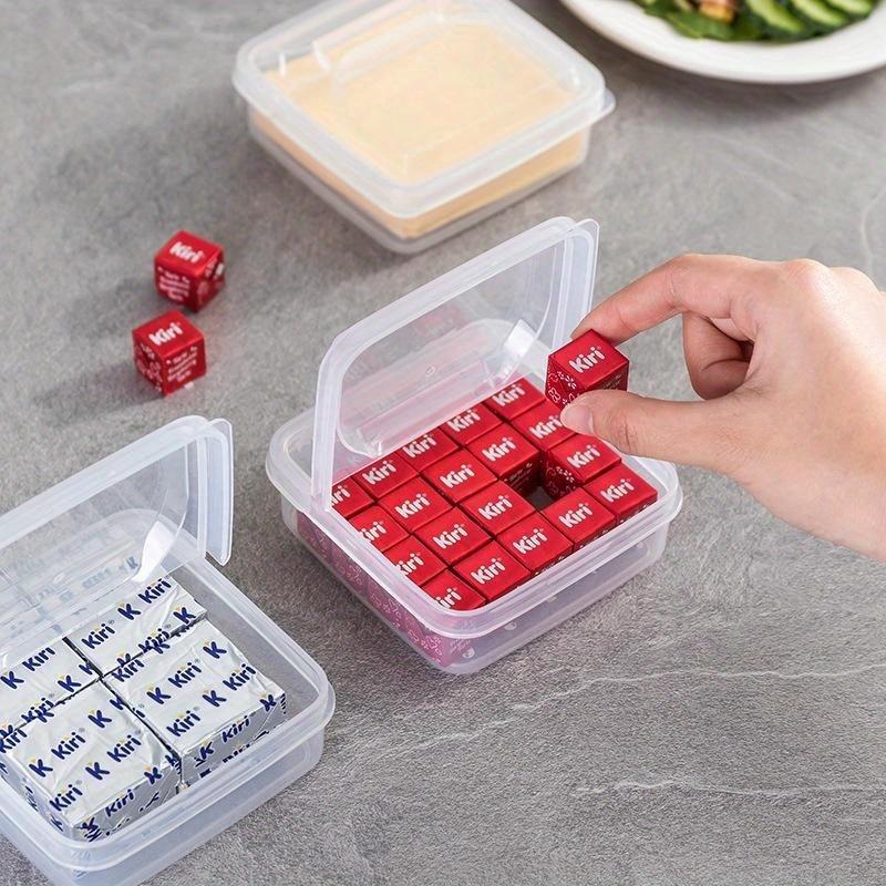 3pcs Butter Cheese Storage Box Portable Refrigerator Fruit Vegetable Fresh-keeping Organizer Box Transparent Cheese Container