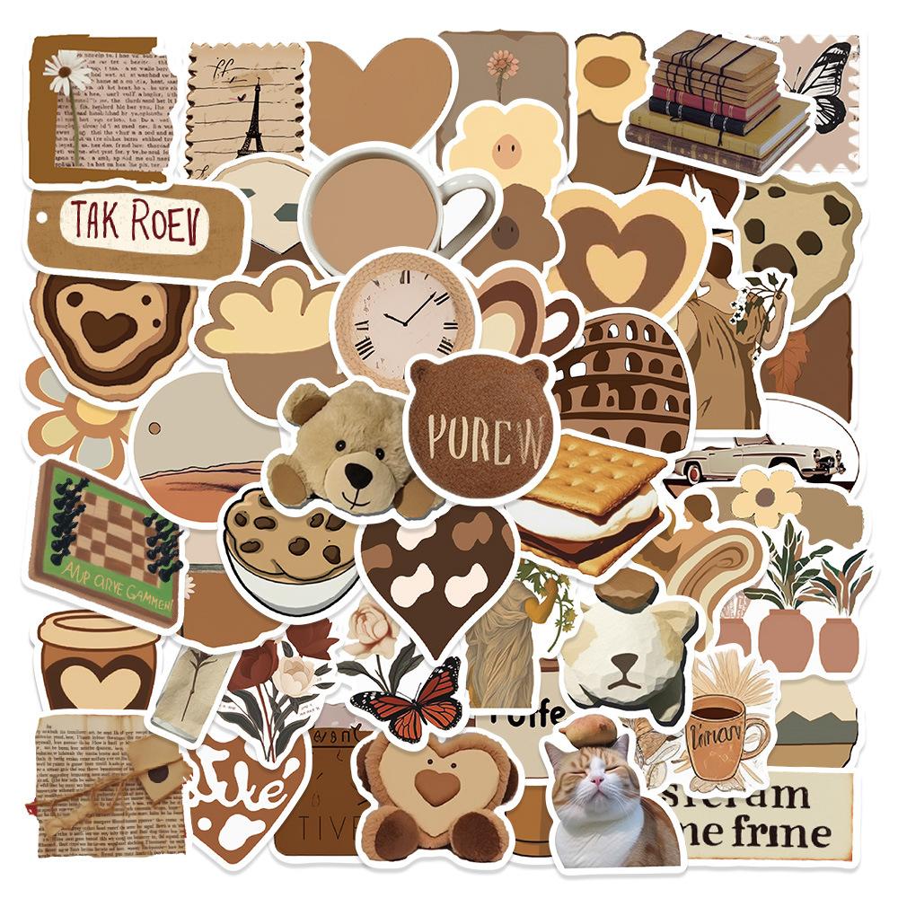 50Pcs/Set Maillard Styles Art Series 01 Stickers DIY Fashion Waterproof Doodle Decals Stickers