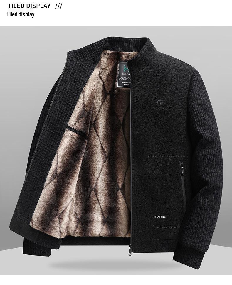 Woodpecker Men's Fleece-Lined Wool Overcoat - Turn-Down Collar