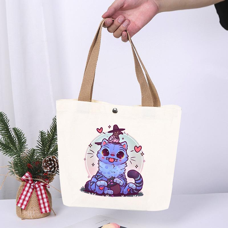 K-Pop Animation Cartoon Printing High Value Fashion Simple Canvas Bag Going Out Portable Shopping Bag Handbag