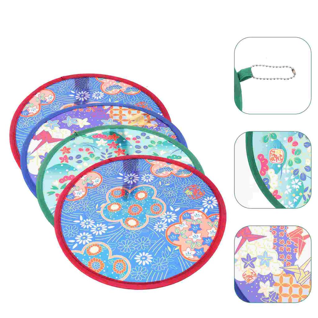 4 Pcs Memory Wire Fans Kids Fan Performance Circular Fan Round Hand Fans Traditional Style Retro Handheld Folding Fans
