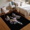 Weicher rutschfester pastellfarbener Schmetterlings-Teppich mit buntem Trio-Design auf schwarzem Hintergrund für Kinderzimmer Schlafzimmer Wohnzimmer Dekoration