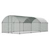 Metal Chicken Coop, 9.8x19.3x6.5 Ft Large Walk-in Chicken Runs with Cover, Doom Roof Hen House Enclosure with Security Lock, Outdoor Duck Rabbit Cage