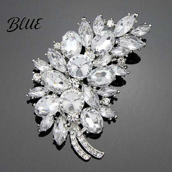 Cubic Zirconia Inlaid Brooch Pin Women Lightweight Flower Cluster Sparkling