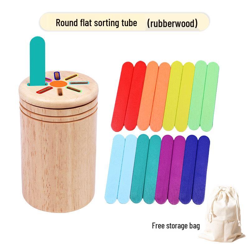 Montessori Wooden Color Sorting Cups for Toddlers 1-3 Years – Educational Kindergarten Toy for Color Recognition