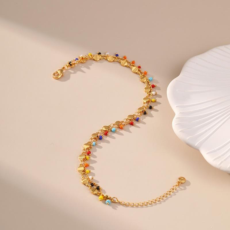 Bohemian Candy Color Rice Bead Ethnic Style Exotic Anklet For Women