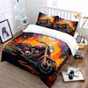 Painted motorcycles and graffiti background Print Bedding Set 1 Duvet Cover 2 Pillowcases for Adult and Children Luxury Gift